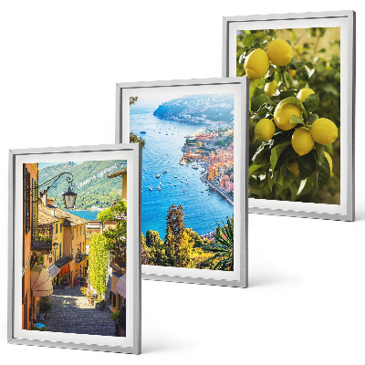 Wall art set Seaside streets, sea of ​​lemons