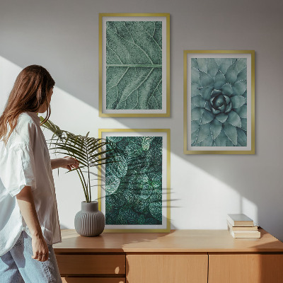 Wall art set Close-up of plant leaves