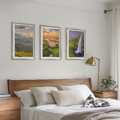 Wall art set Mountain rivers waterfalls nature
