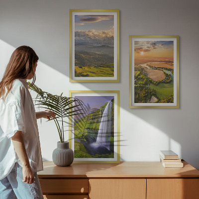 Wall art set Mountain rivers waterfalls nature