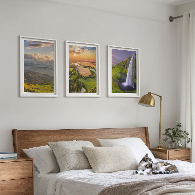 Wall art set Mountain rivers waterfalls nature