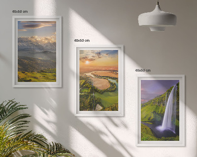 Wall art set Mountain rivers waterfalls nature