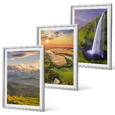 Wall art set Mountain rivers waterfalls nature