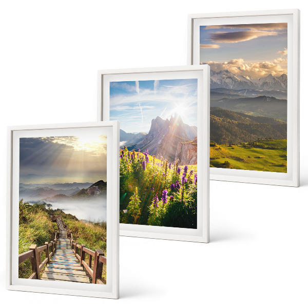 Wall art set Mountain landscape with flowers