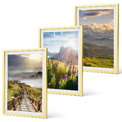 Wall art set Mountain landscape with flowers