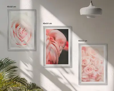 Pastel pink flamingos wall art set featuring a delicate design