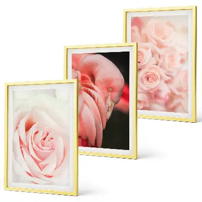 Pastel pink flamingos wall art set featuring a delicate design