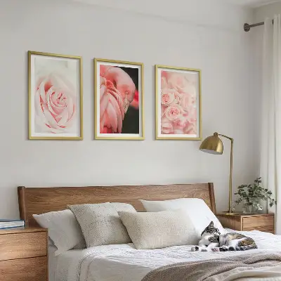 Pastel pink flamingos wall art set featuring a delicate design