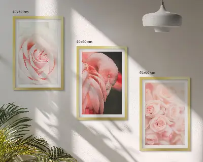 Pastel pink flamingos wall art set featuring a delicate design
