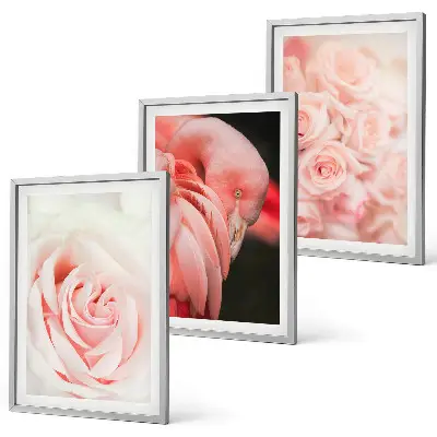 Pastel pink flamingos wall art set featuring a delicate design