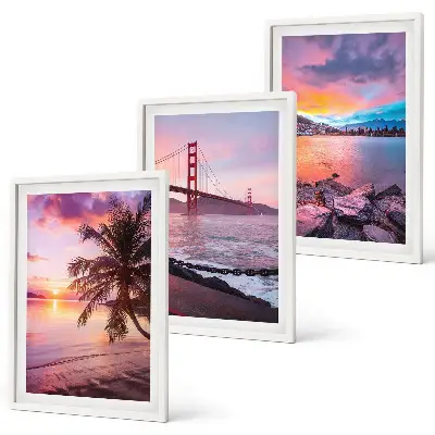 Sunset bridge landscape wall art set of 3 framed pieces