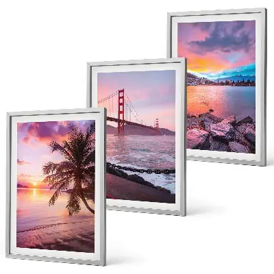 Sunset bridge landscape wall art set of 3 framed pieces