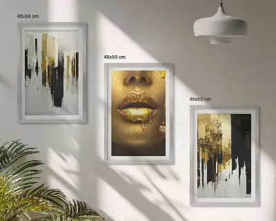 Abstract portrait painting wall art set