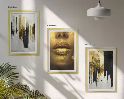 Abstract portrait painting wall art set