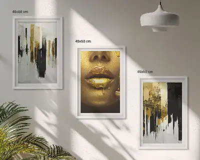 Abstract portrait painting wall art set