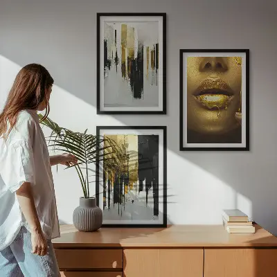 Abstract portrait painting wall art set