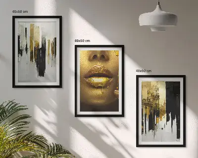 Abstract portrait painting wall art set