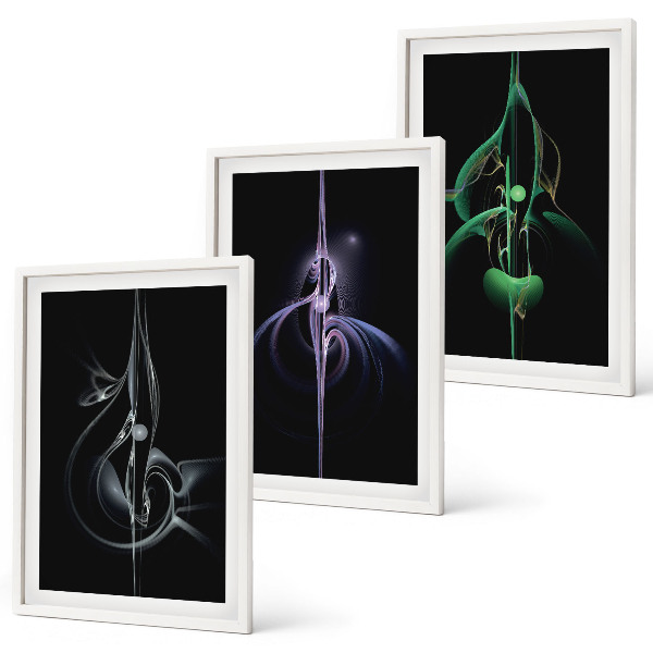 Wall art set Abstract black color patterns