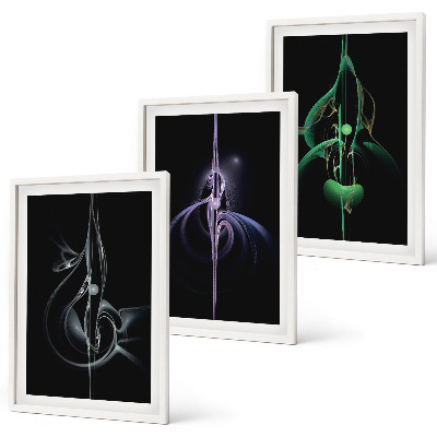 Wall art set Abstract black color patterns