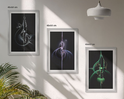 Wall art set Abstract black color patterns