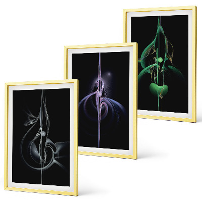 Wall art set Abstract black color patterns