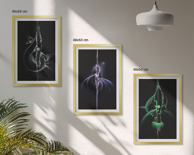 Wall art set Abstract black color patterns