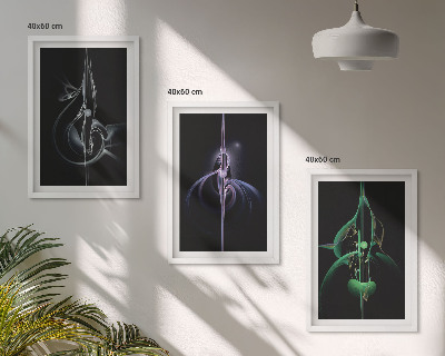 Wall art set Abstract black color patterns