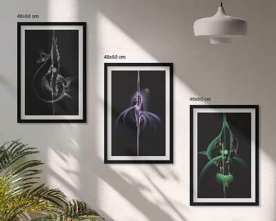 Wall art set Abstract black color patterns