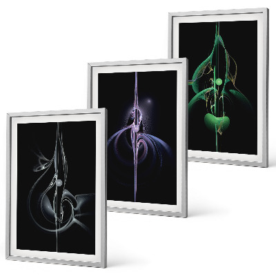 Wall art set Abstract black color patterns