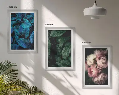 Three-piece wall art set with colorful leaves and flowers