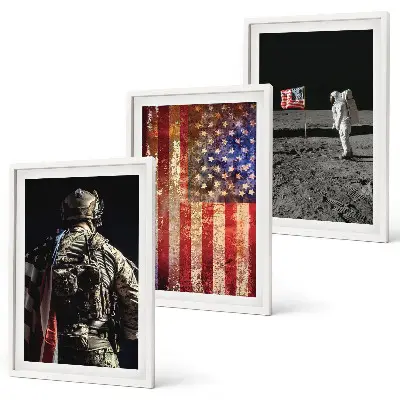 American USA flag wall art set set of wall art depicting American symbols