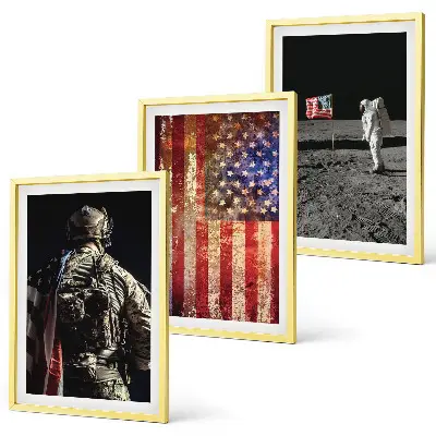American USA flag wall art set set of wall art depicting American symbols