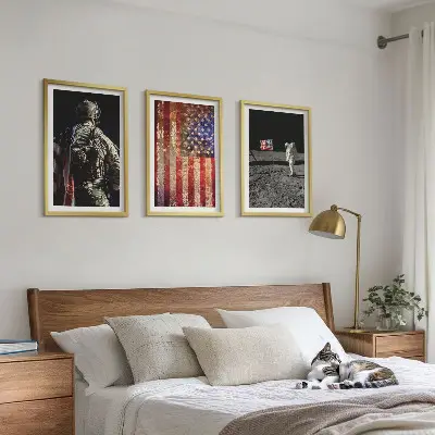 American USA flag wall art set set of wall art depicting American symbols