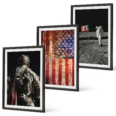 American USA flag wall art set set of wall art depicting American symbols