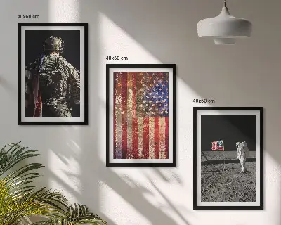 American USA flag wall art set set of wall art depicting American symbols
