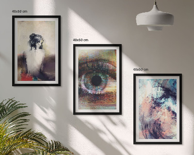 Three-piece wall art piece Portrait of a woman with abstract emotions