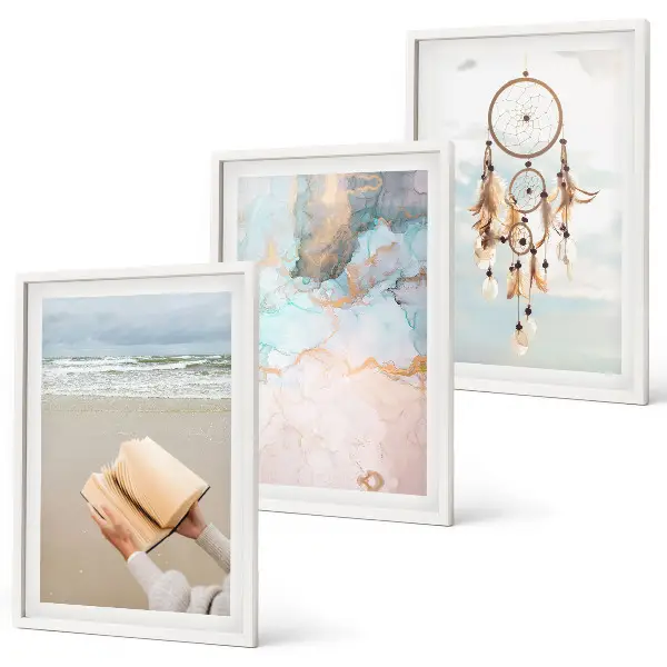 Abstract sea boho wall art set book-inspired decorative prints
