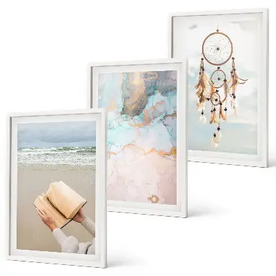 Abstract sea boho wall art set book-inspired decorative prints