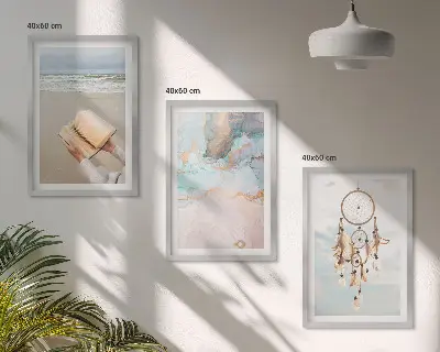Abstract sea boho wall art set book-inspired decorative prints