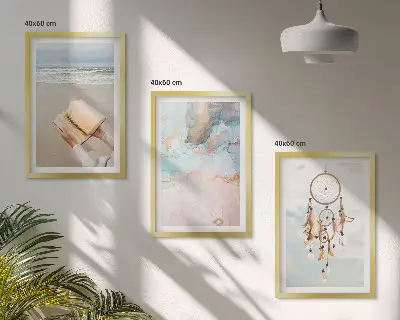 Abstract sea boho wall art set book-inspired decorative prints