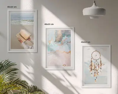 Abstract sea boho wall art set book-inspired decorative prints
