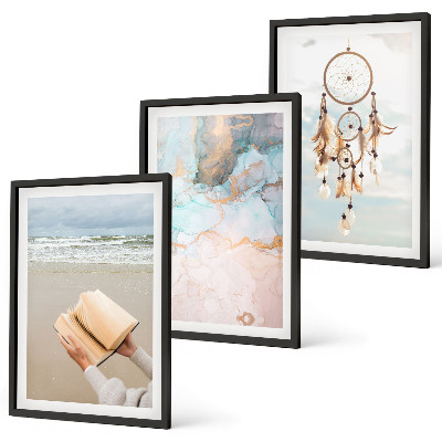 Wall art set Abstract sea boho book