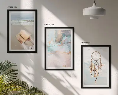 Abstract sea boho wall art set book-inspired decorative prints