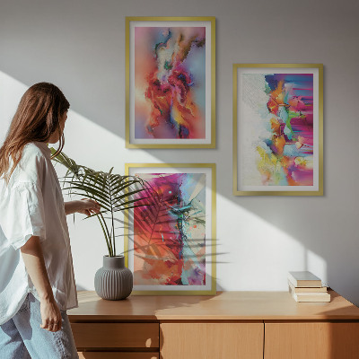 Wall art set Colorful abstractions of form