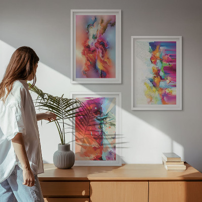 Wall art set Colorful abstractions of form