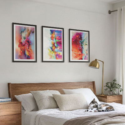 Wall art set Colorful abstractions of form