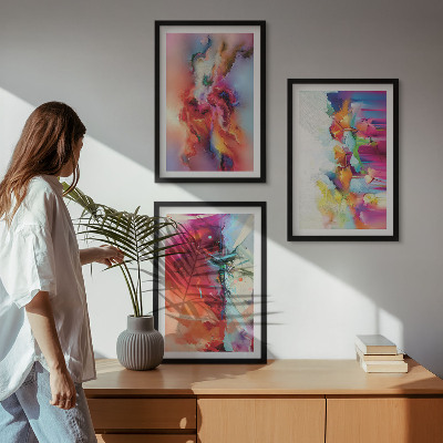 Wall art set Colorful abstractions of form