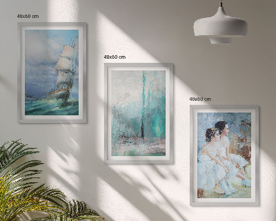 Wall art set Ship sea abstract dancer
