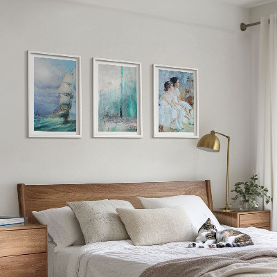 Wall art set Ship sea abstract dancer