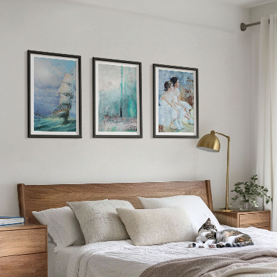 Wall art set Ship sea abstract dancer